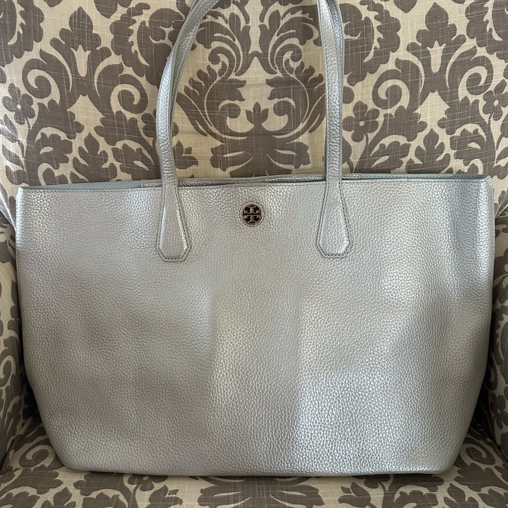 Tory Burch Silver Tote Bag